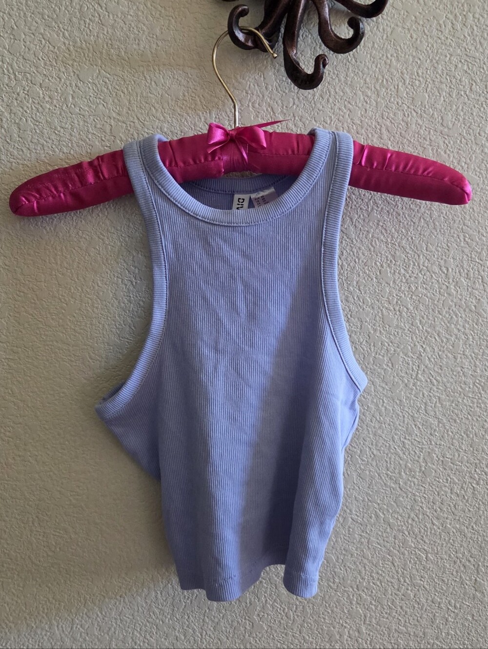 H&M Girls Sky Blue Ribbed Tank Top XS
